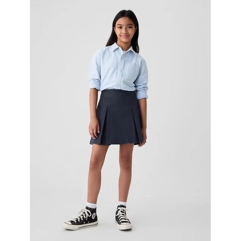 GAP Kids Girl's Uniform Pleated Khaki Skort - True Indigo - Size 5 Slim #886952